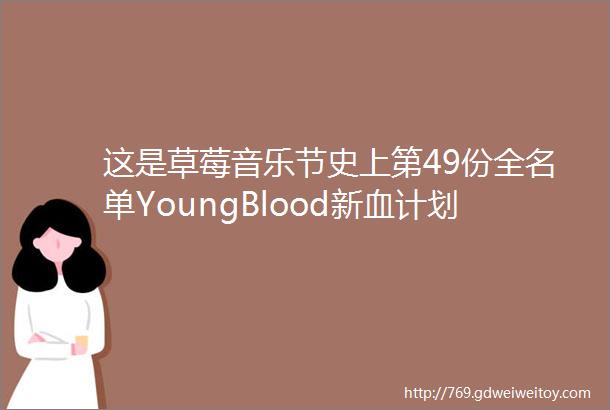 这是草莓音乐节史上第49份全名单YoungBlood新血计划首次亮相敬请期待
